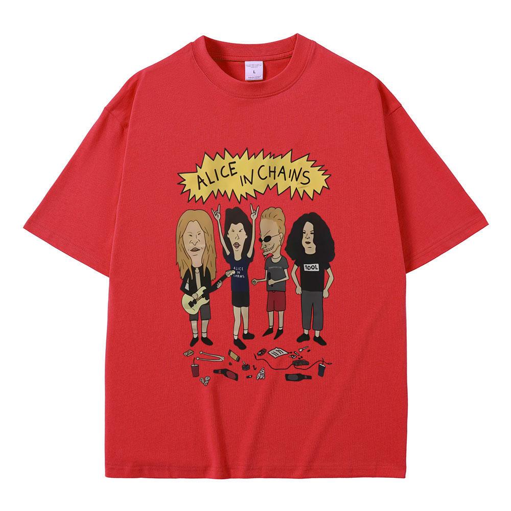 

Rock Band Alice in Chains Cartoon Style T Shirts Men Women Oversized Gothic Streetwear Male Vintage Casual Short Sleeve Tshirt S
