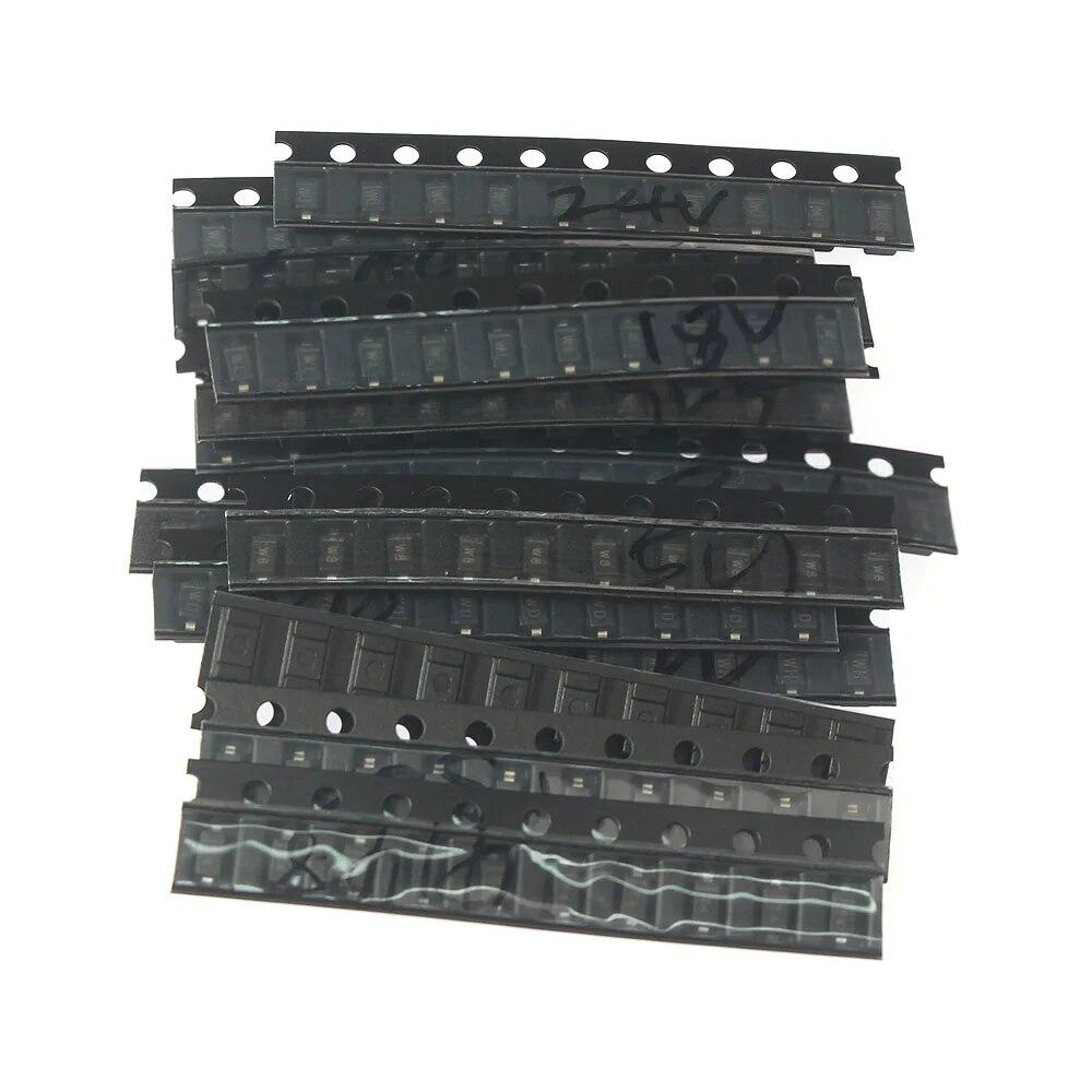150 adet 1206 0805 Zener diyot kiti SOD-123 SOD-323 3V-24V 1N4148 diyotlar 3.3V 4.7V 5.1V 5.6V 7.5V 8.2V 10V 12V 15V çeşitli Set