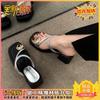 French beautiful outer wear 2025 new summer high-end feeling foreign thick heel light low-top super soft cool slippers women
