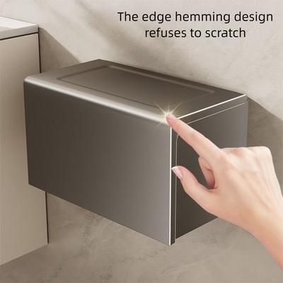 Caja de Pañuelos para Baño Montada en la Pared sin Taladro Portarrollos de Papel de Cocina Impermeable Contenedor Rectangular a Prueba de Humedad para Papel Higiénico