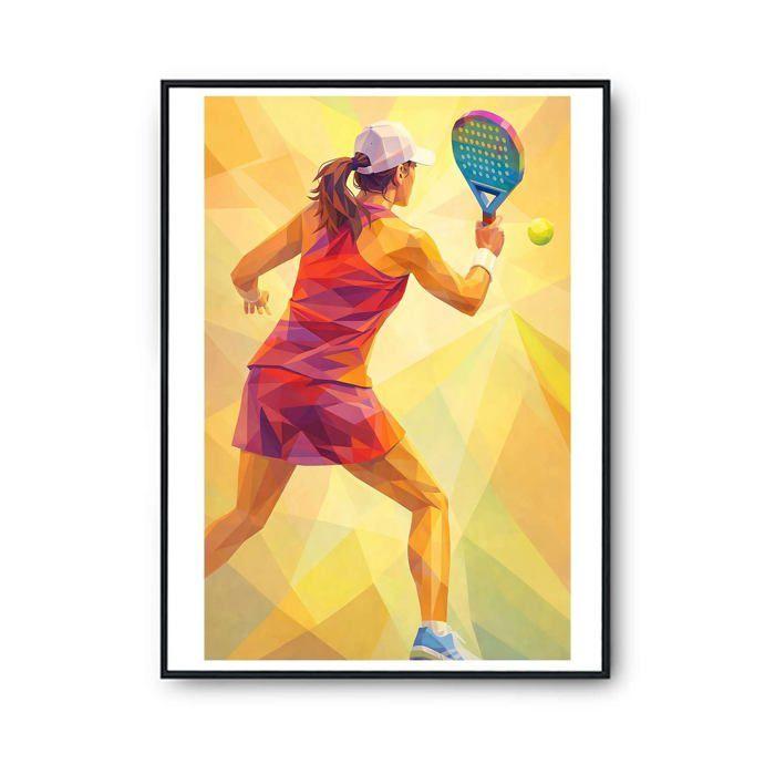 Affiche - PLANETEE - Smash Padel Abstrait - A4 - Sans cadre - Idée cadeau femme