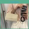 Lady Small Pvc Handbag With Pearl Accents For Casual Fashion Moments
