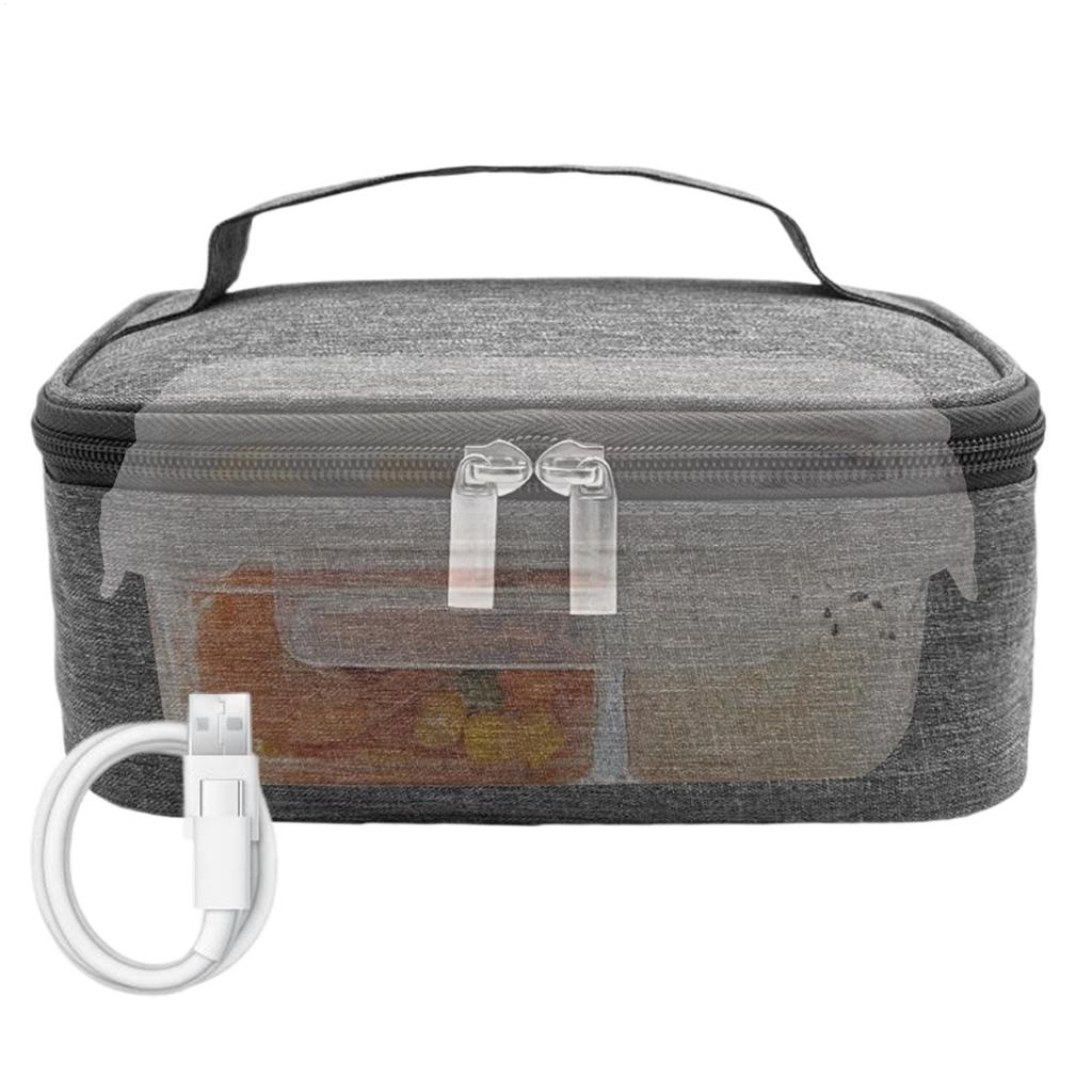 Izolowana torba z ładowaniem przez USB, podgrzewacz do żywności, elektrycznie podgrzewany izolowany pojemnik na lunch, wodoodporny, na piknik na świeżym powietrzu, podróż