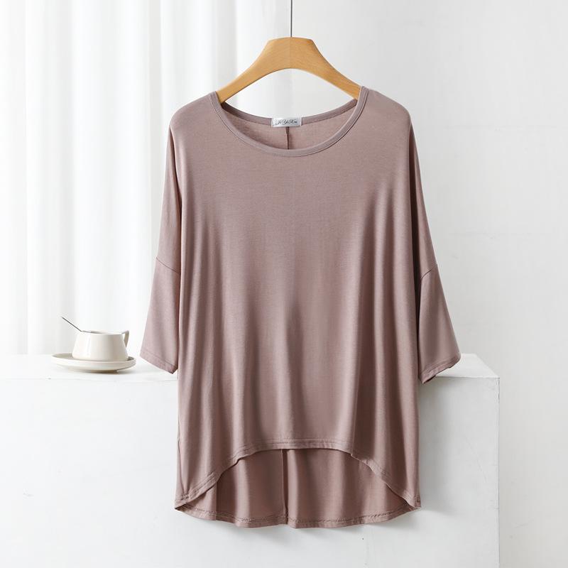 Women's Summer Modal Batwing Sleeve Top - Slimming, Loose, and Stylish.