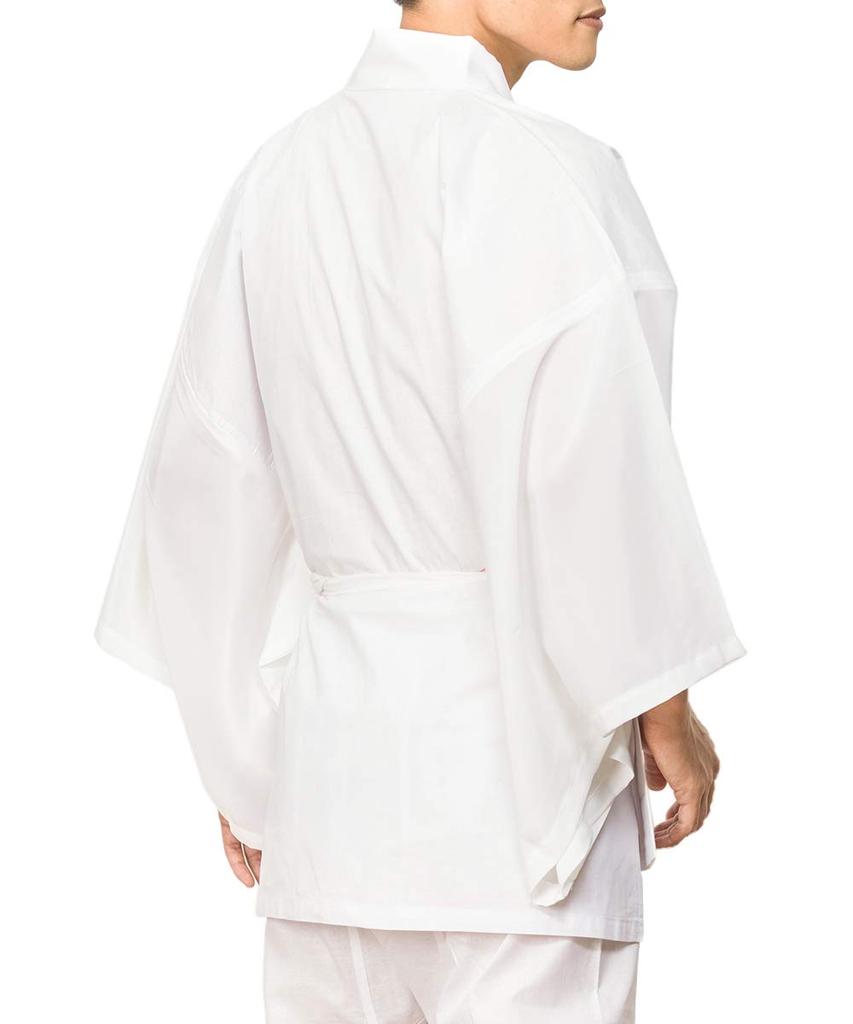 for [KYOETSU] Half-undershirt, washable, half-collared men, men's (L, white)