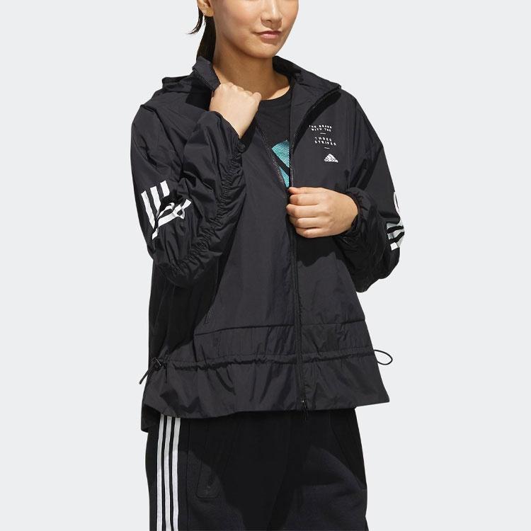 adidas Retro Sports Stand Collar Jackets Women's Black ED0962