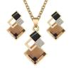 Jewelry Sets Korean Minimalist Crystal Necklace Earring Set Versatile Women's Temperament Trendy Diamond Pendant Necklace
