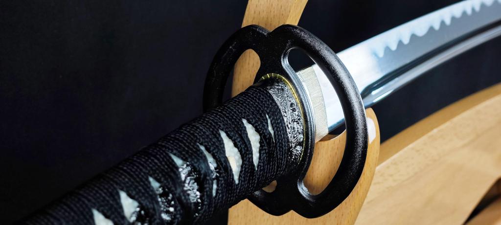 Shinobiya Replica Sword Miyamoto Musashi Style Sea Cucumber Tsuba and Sword Cleaning and Replica Sword Set Two-Sword (Large Small) (Includes Sword,