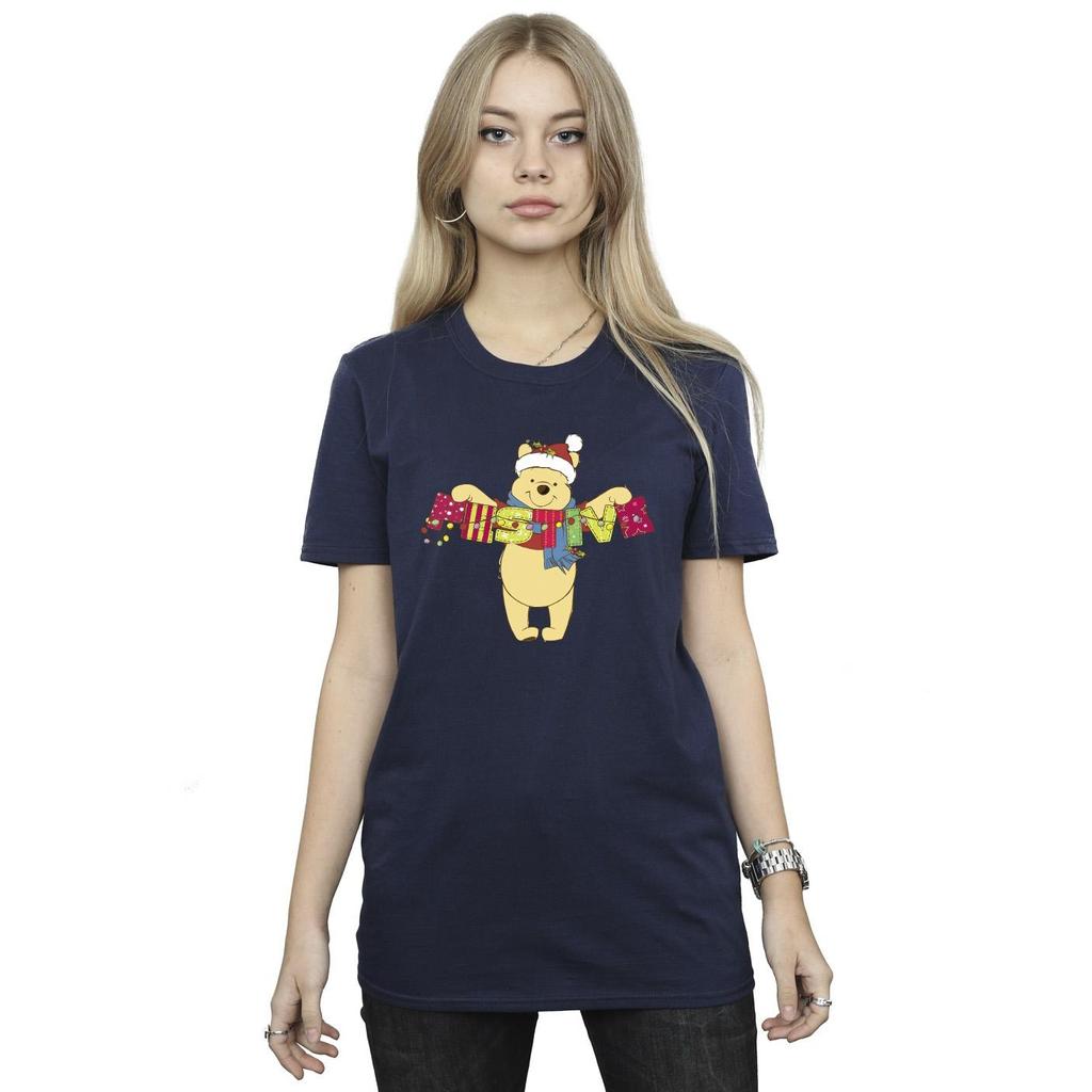 Disney Damen/Damen Winnie The Pooh Festliches Boyfriend-T-Shirt aus Baumwolle