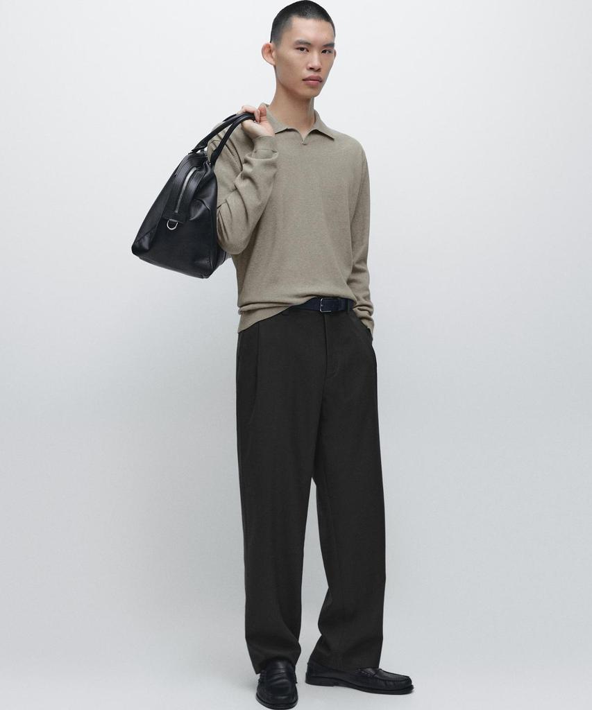 Masimodutti Cotton Knit Polo Sweater