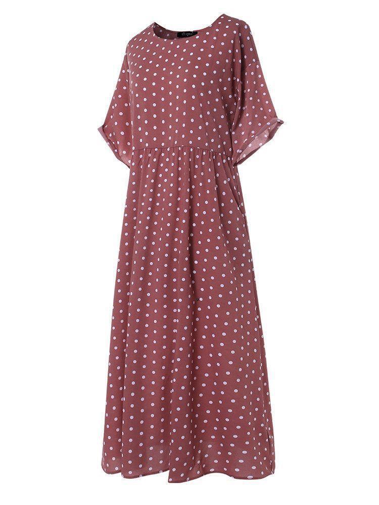 2022 Summer Trend: Plus Size Women's Polka Dot Dress In Fresh European & American Style