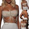 Beaded Body Chain Multilayer Chest Chains Festival Raves Body Chain Harness Body Accessories Jewelry for Women Girls