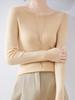 Women's Slim Fit Solid Color One-Shoulder Wool Sweater for Autumn/Winter
