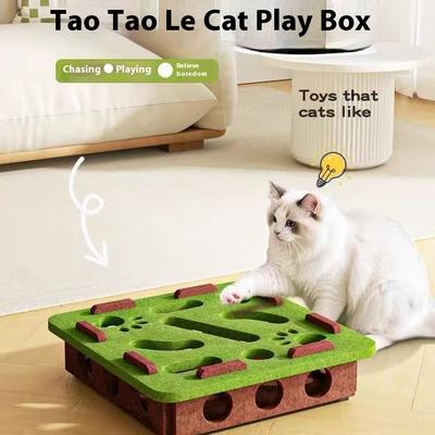 Cat Toys Self-Hi Boredom Relief Artifact Kitten Pet Cat Puzzle Labyrinth Holes Felt Box Tease Cat Bell Ball