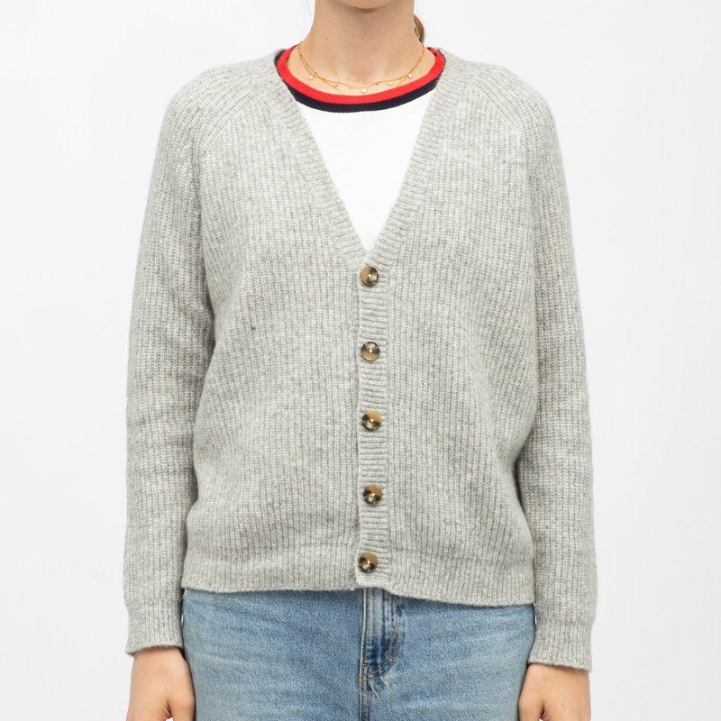 Mottled Grey Wool Vest Shell Buttons Maeve Woman LA PETITE ETOILE