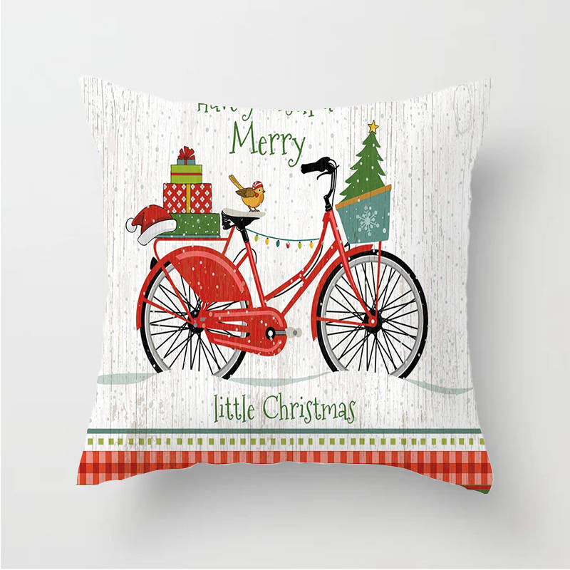 Red Truck Christmas Tree Pattern Cushion Cover Polyester Sofa Pillow Case Home Decorative Pillow Cover 45X45CM Fundas De Cojin