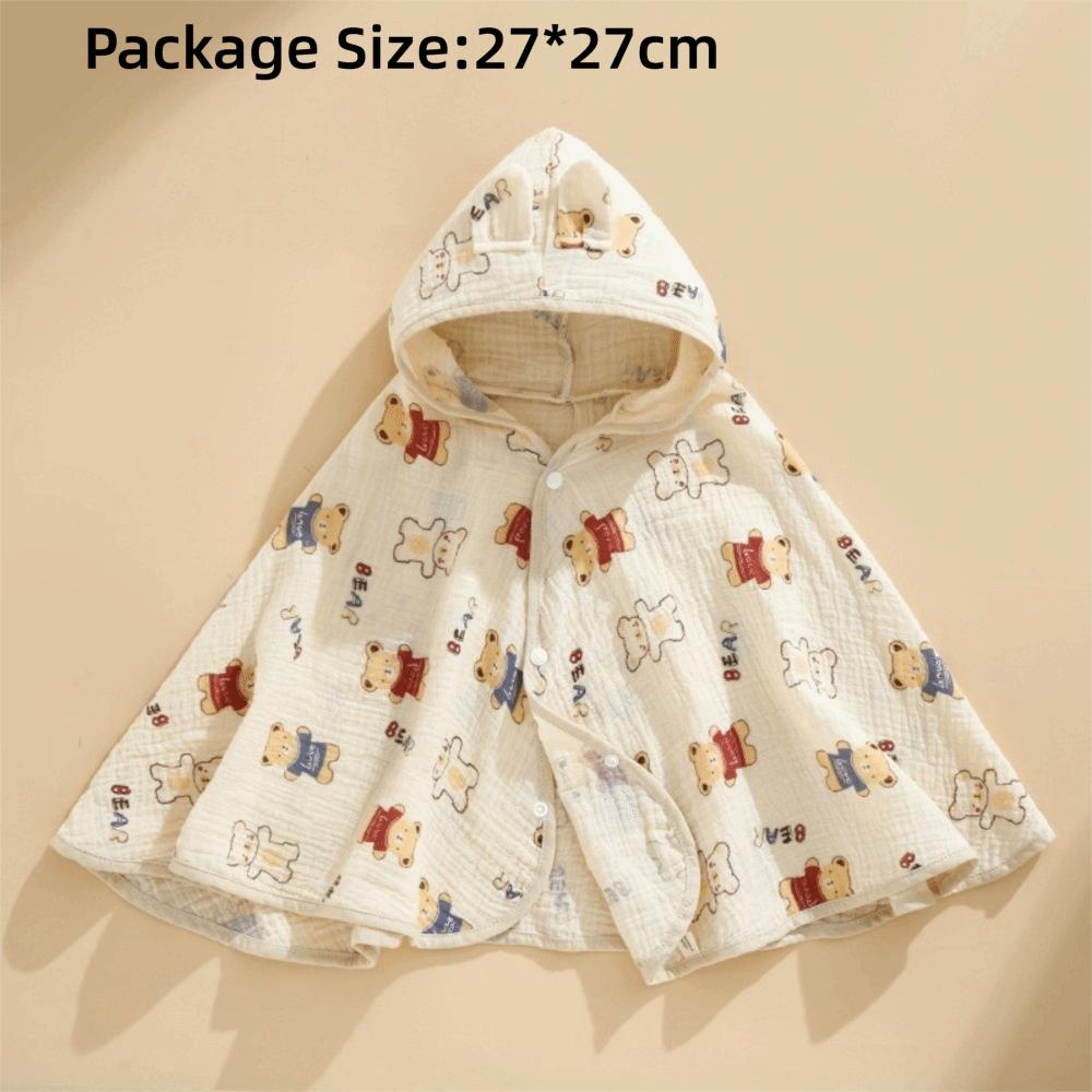 Cotton Children Sunscreen Cloak Ultra-Thin Design Uv Protection Infant Muslin Bath Cape Quick-Dry Cartoon Bath Towel Park
