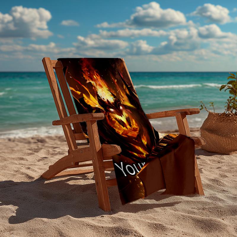 Custom Name Ultra-Soft Beach Towel with Dota 2 Theme,Ideal for Pool - Camping, Diving - Perfect Travel Essential, Vibrant Beach Towel.