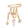 Premium Ceramic Bow Love Pendant Brooch, Creative Design Style Pin Clothing
