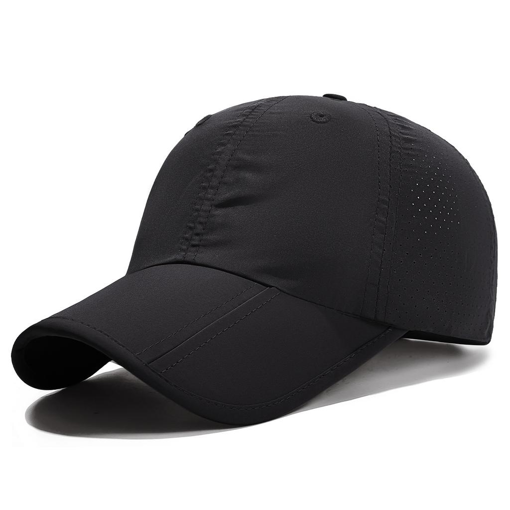 Summer New Quick-dry Three-fold Baseball Cap, Lightweight Perforated Plain Visor Cap, Stylish Sun Hat