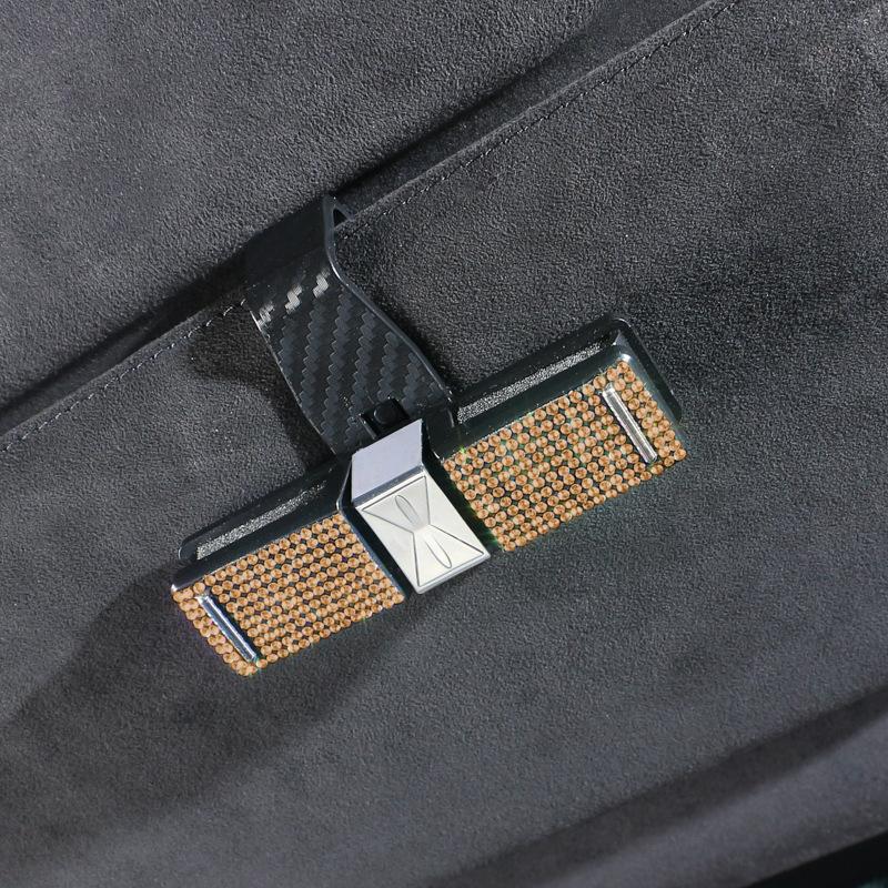 

Держатель для автомобильных очков, крепление на солнцезащитный козырек, держатель для солнцезащитных очков, кронштейн со стразами, портативный держатель для солнцезащитных очков, украшение в виде кристалла шампанского