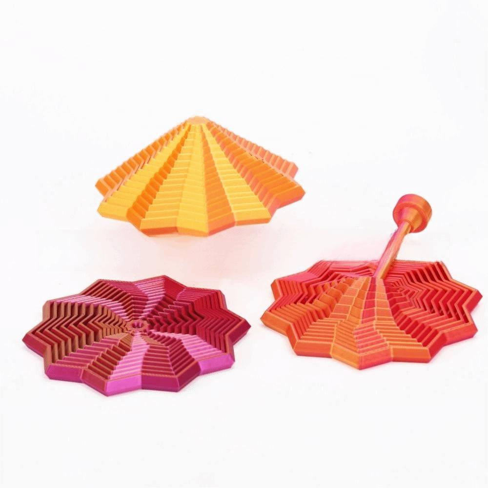 Pla Erweitertes Sensorisches Fidget-Stern mit Griffen 3D-gedrucktes Fraktal-Fidget-Sechseck Stressabbau Wirbelnde Spiral-Fidget