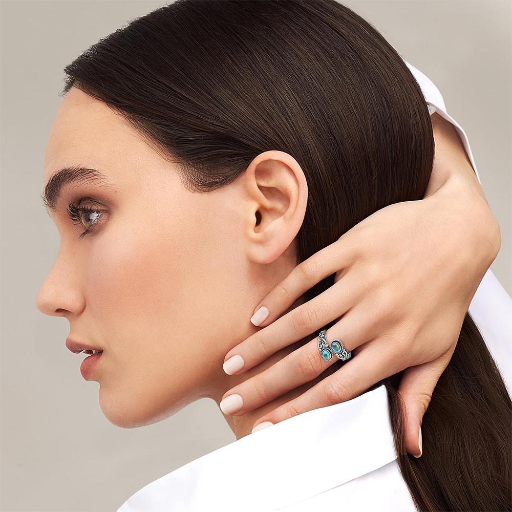 Vintage 925 Silver Turquoise Flowe Ring Rings Adjustable for Women jeweley Bohemia Fashion Party Silver Rings