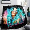 1Pc Karol G Print Flannel Blanket, High Quality Comfortable for All Seasons, Home Decor, Warmth and Comfort, Perfect for Gifts