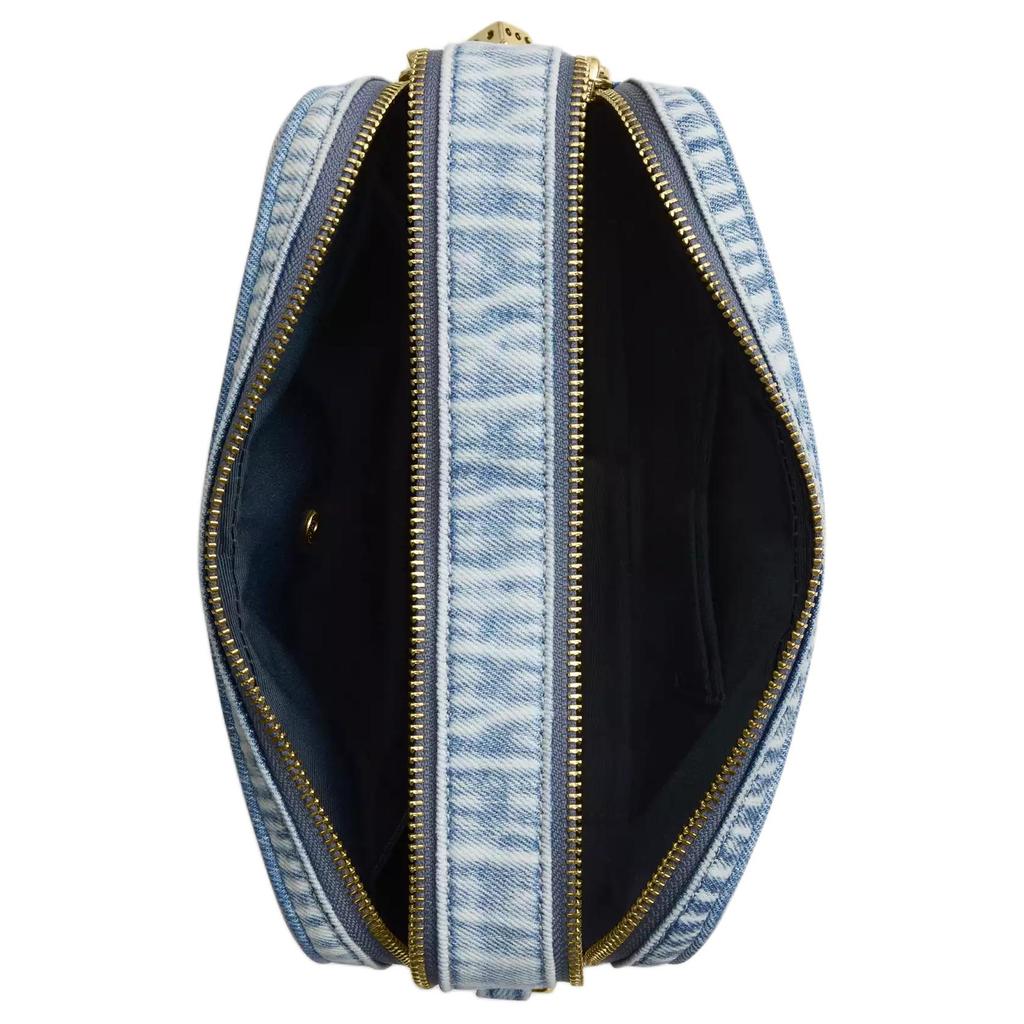 Coach Carey 15 Gold Letter Floating Logo Denim Mini Shoulder Crossbody Bag Women Bags Light-Indigo CEK67-IMNIM