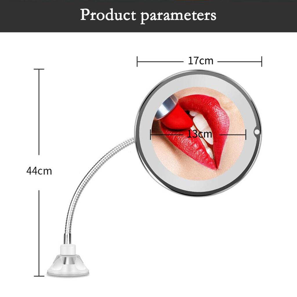 10X Magnifying Makeup Mirror LED Mirror Adjustable Flexible Gooseneck Locking Suction Cosmetic Mirror Magnification Mirrors,Vanity Mirror For Bedroom