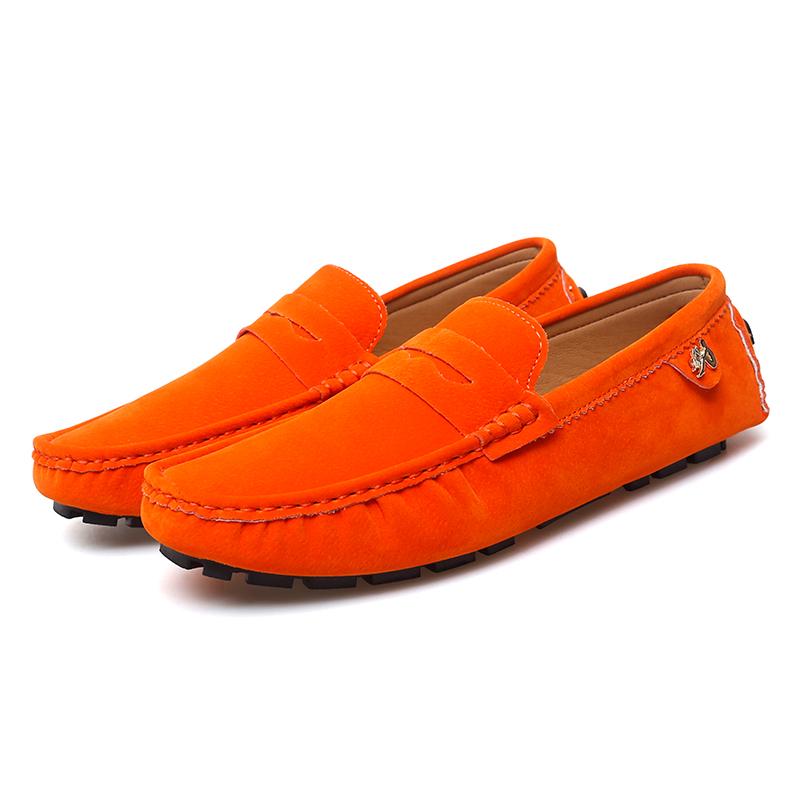 Comfortable Slip-on Driving Shoes Classic Suede Leather Men's Loafers Soft Bottom Male Moccasins Handmade Color Dress Flats