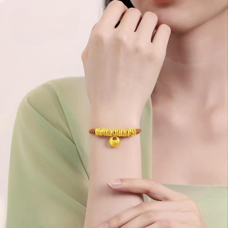 Little Fat Fu Coiling Bracelet Women'S Premium Light Luxury Gold Lucky Bag Men'S And Women'S Couple Bracelet
