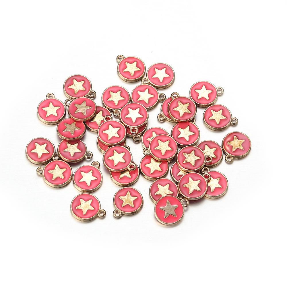 10pcs/lot Alloy Star Charms Color Drop Oil Charm Bead for Jewelry Making DIY Necklace Pendant Earrings Handmade Accessories