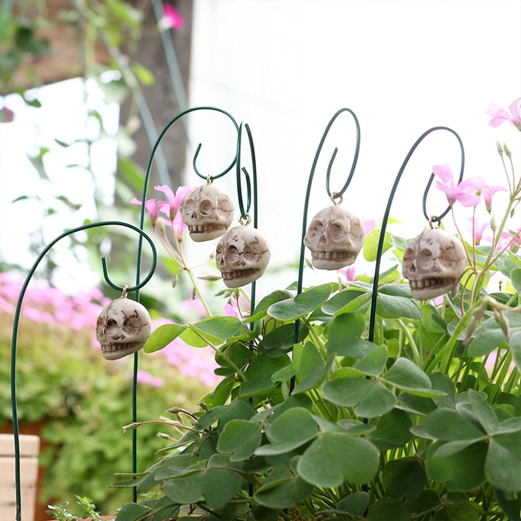 12pcs Skeleton Head Ground Stake Decor Dark Gothic Style Spooky Skull Ornament Suitable for Garden Yard Ornaments