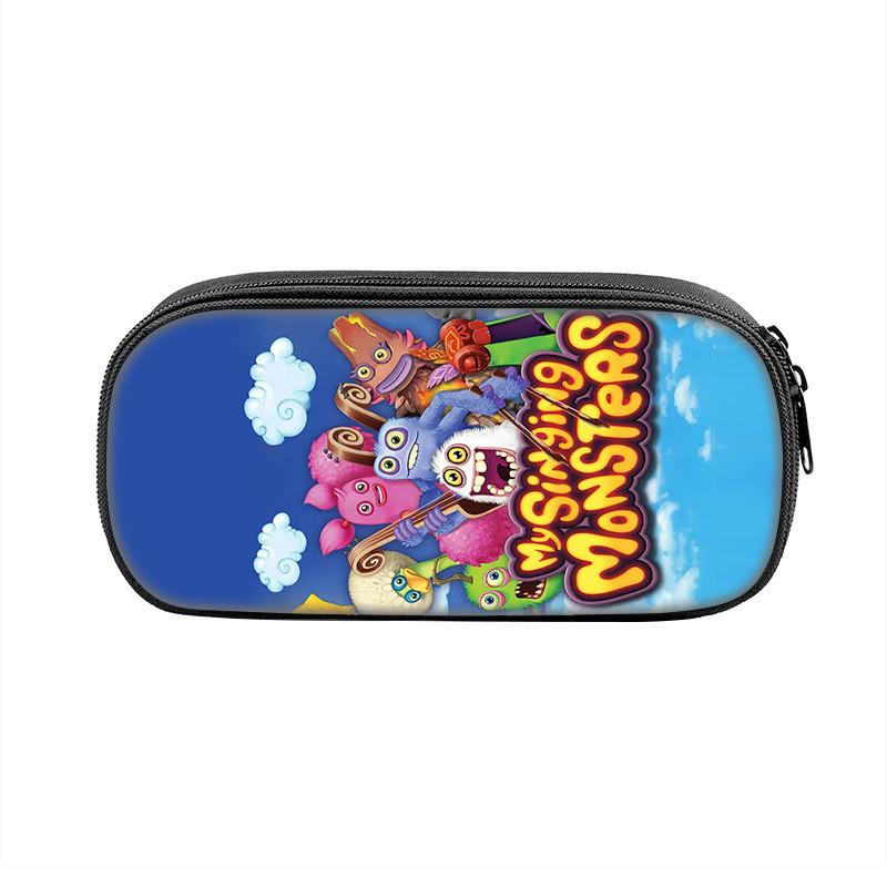 My Singing Monsters Pencil Case Nylon Storage For Students With Fun Cartoon Design