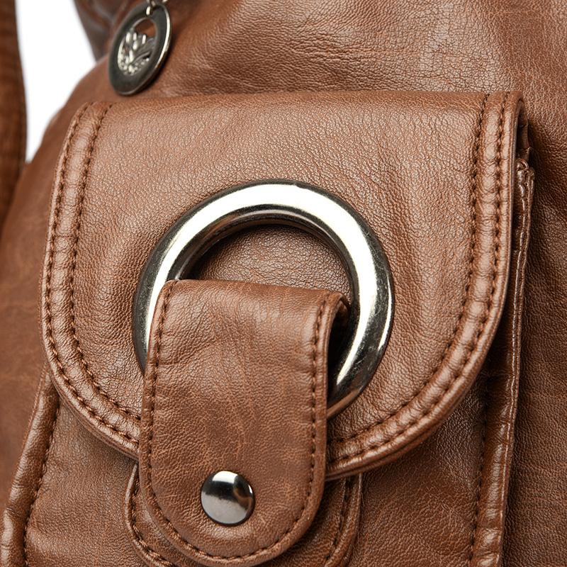 Damen-Umhängetasche aus weichem Leder, große Kapazität, Damentasche mittleren Alters