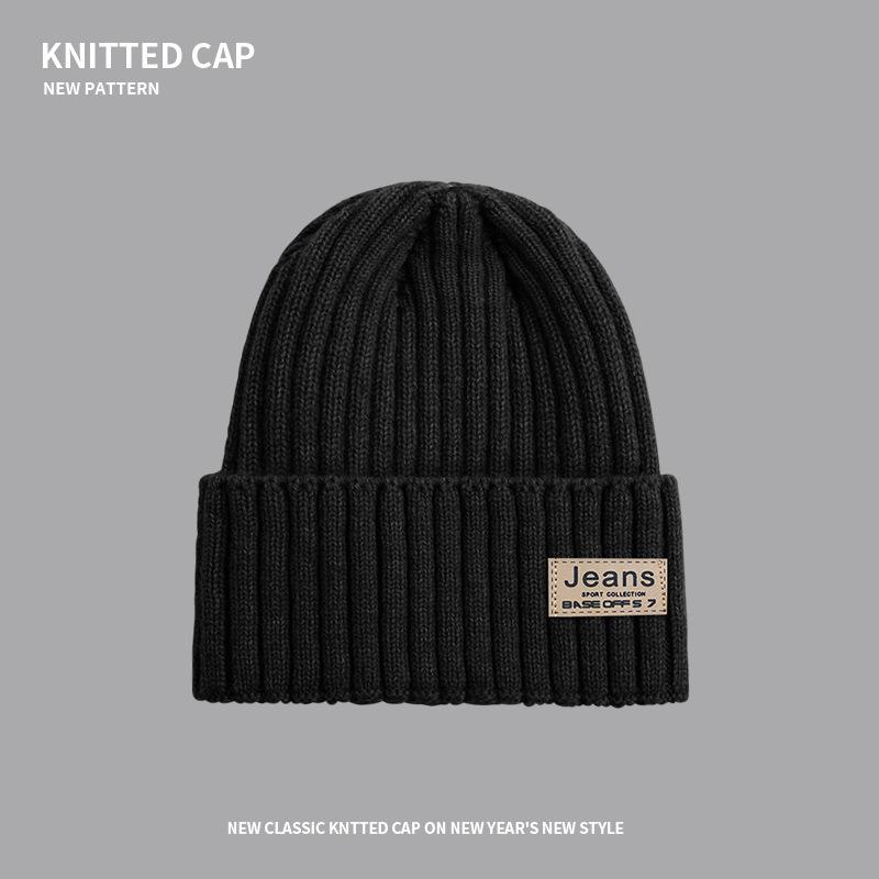 Women's Woolen Melon Cap: Warm, Solid Color Knit Hat for Autumn and Winter Outdoor Wear