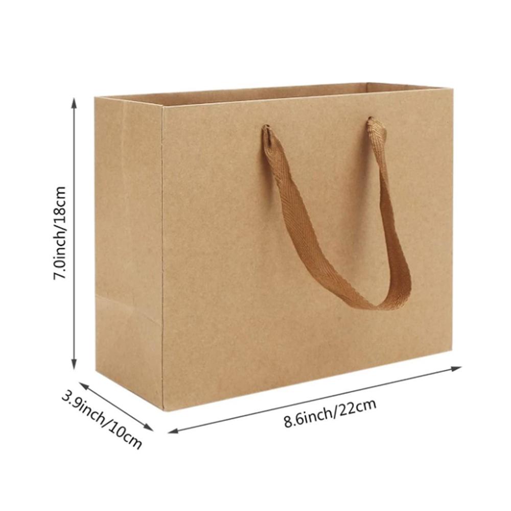 

5/10Pcs Kraft Paper Gift Bags with Handles Shopping Bags for Wedding Birthday Christmas Party Favor Gift Packaging 5Pcs