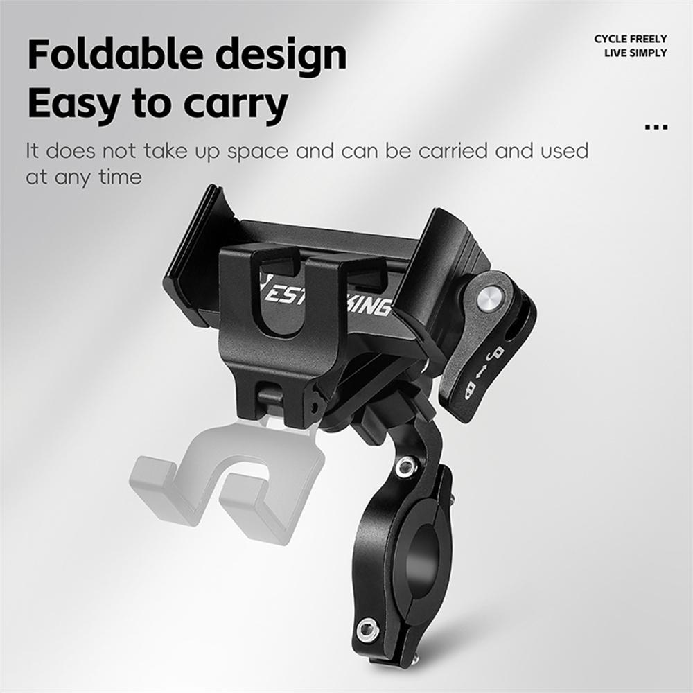 WEST BIKING Bike Phone Mount 360 Degree Rotation Aluminum Alloy Navigation Bracket for Road Mountain Bicycle