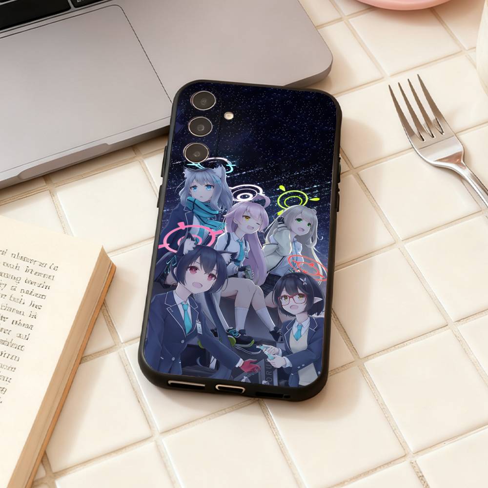 B-Blue Archive Anime The Animation  Phone Case For Samsung Galaxy A73,A72,A71,A70,A53,A52,A51,Others Soft Black Shell