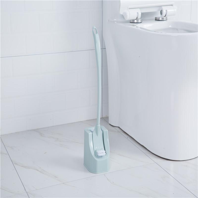 Double-sided Plastic Cleaning Toilet Brush Handle Long Bathroom Scrub Bended Set