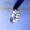 Stylish Smooth Band Bull Head Ring for Men,  Platinum Inlaid Arat Moissanite, Suit Leisure and Business Scenes.