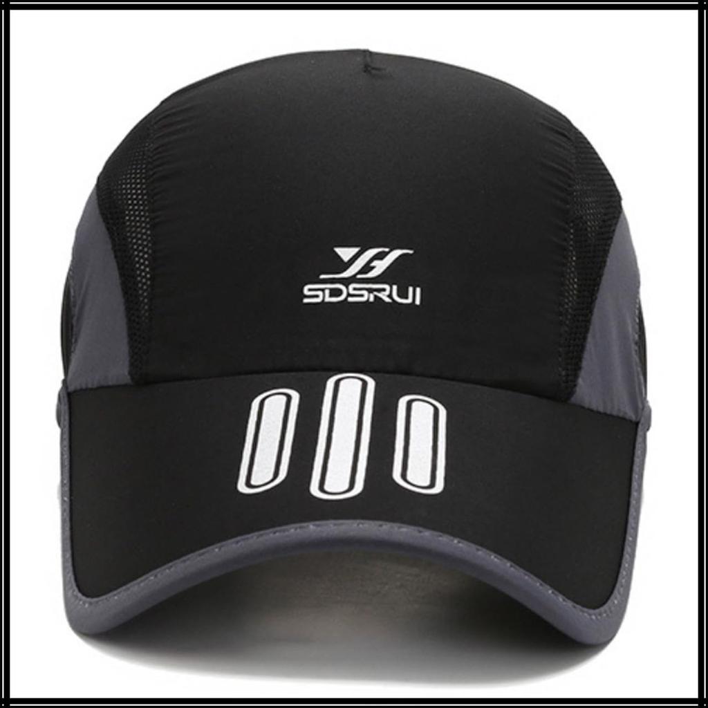 Casual CZA177 [White Fang] Hat, Cap, Sunshade, Mesh, Sports, Outdoor, Men's, Women's, (Black)