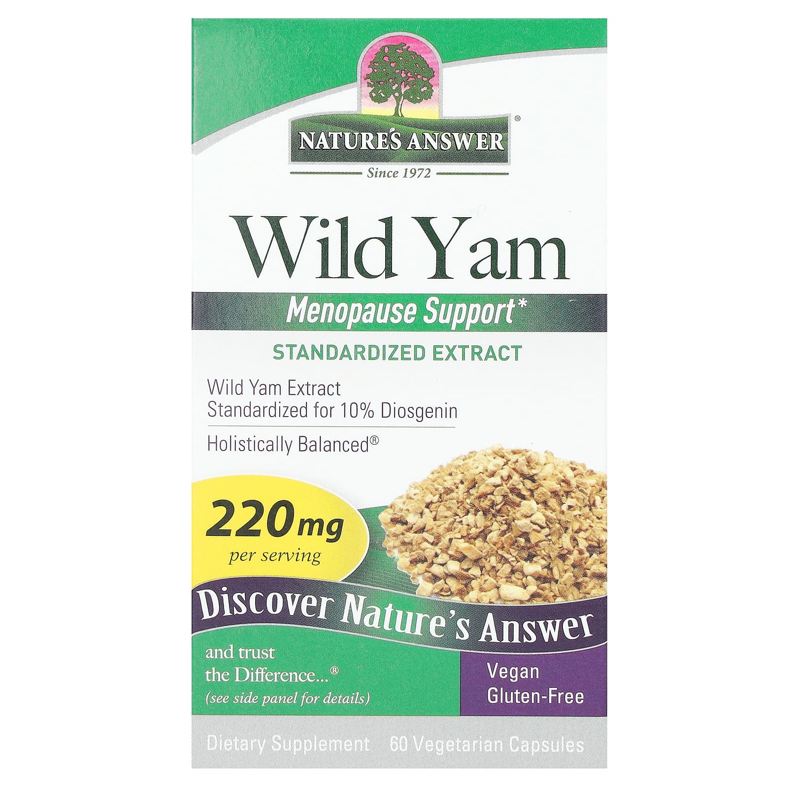

Nature S Answer, Wild Yam, 220Mg, 60 Veggie Caps