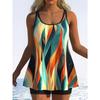 Women's Swimwear Tankini 2 Piece Swimsuit Abstract Print Vacation Bathing Suits