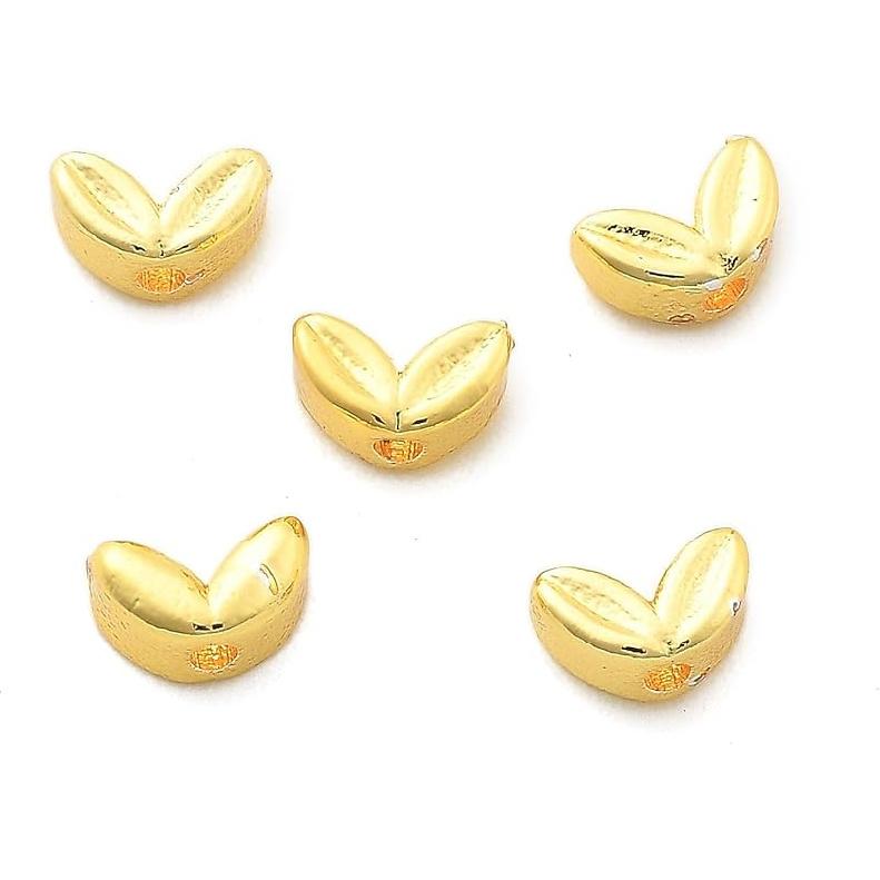 LiQunSweet 20 Pcs 18K Gold Plated Heart 304 Stainless Steel Beads Lovely Heart Spacer Loose Beads for Valentine's Day Gifts DIY Jewelry Craft