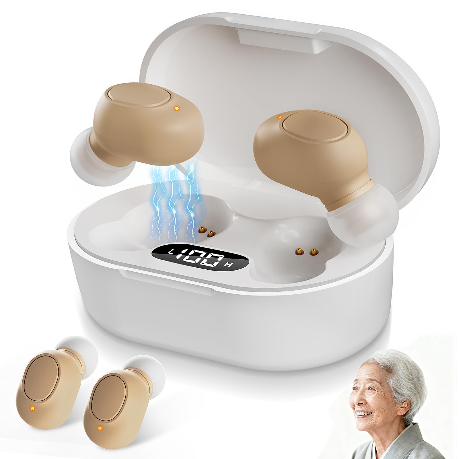 

Shuonki Hearing Amplifier for Seniors [2026 Arrival - Volume Amplification and Noise Reduction!] 20-30 Hours of Continuous Use, In-Ear Type, Single or