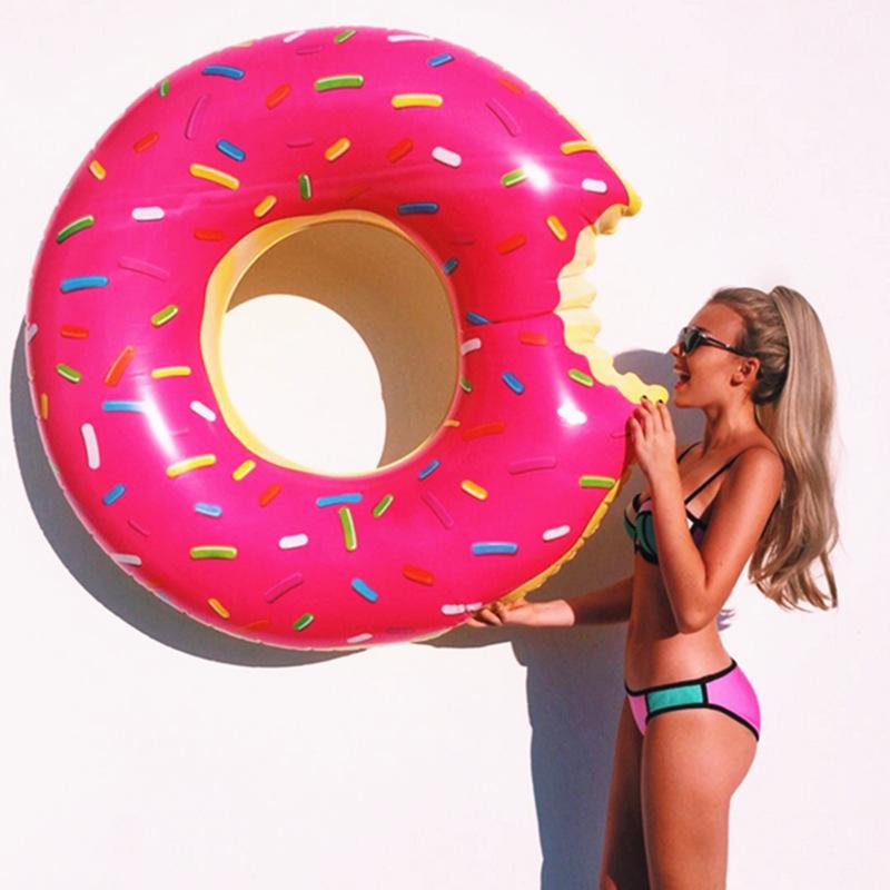 Sommer Wasser Aufblasbare Donut Schwimmen Ring Outdoor PVC Kinder Erwachsene Schwimmen Rettungsring Pool Spielzeug
