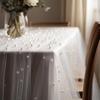 Outdoor Wedding Table Flag Pearl Chiffon, Holiday Party, Wedding Party Decoration, Home Table Flag