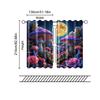 2 Pcs   Filtering Curtains (excluding Rods   Non-movable   Without Batteries) Colorful Mushroom for Use In Bedrooms and Living